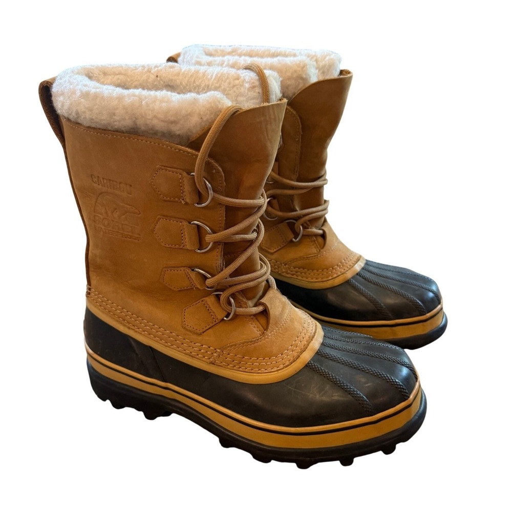 Women's Insulated Tan and Black Winter Duck Boots